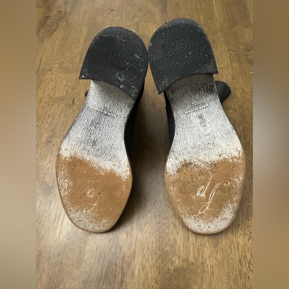 Free People Black Leather Chelsea Ankle Boots Block Heel 39EU (US 8-8.5) - Picture 12 of 13